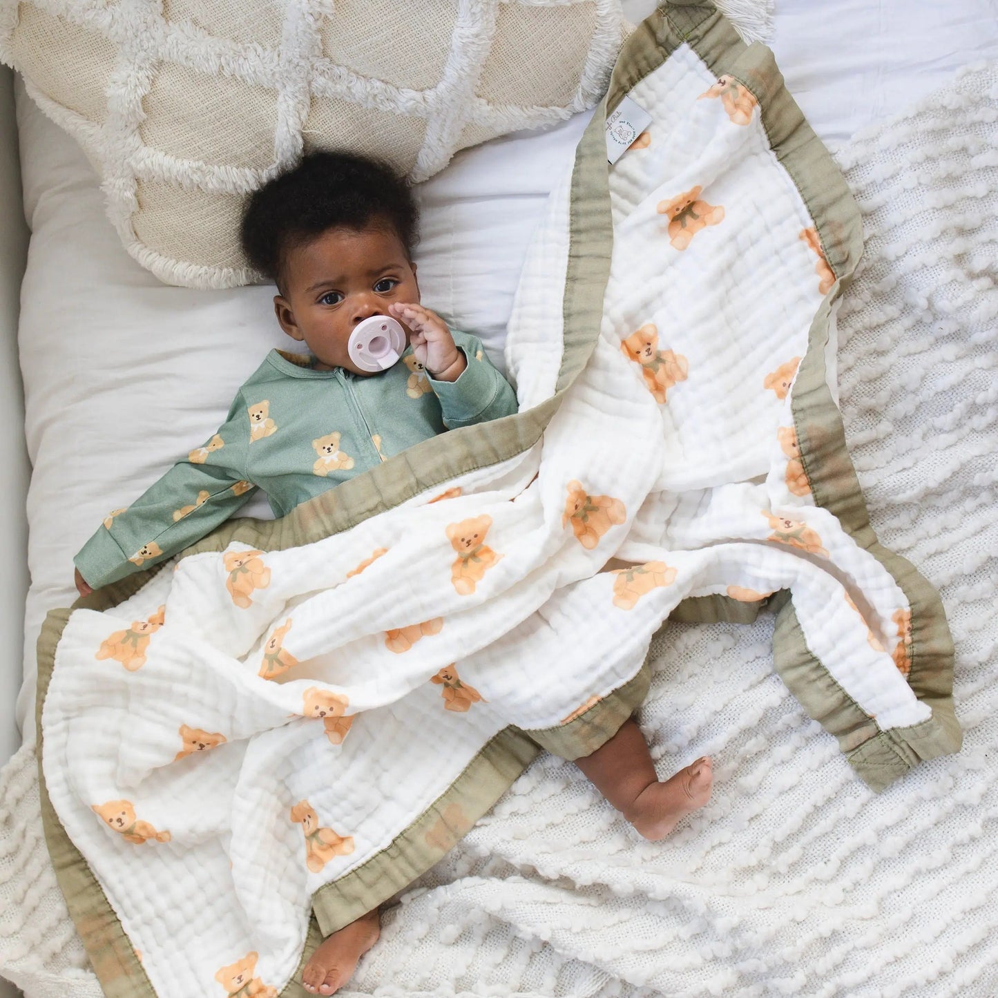 100% Muslin Cotton Baby Blanket – Teddy Bear Snuggle Print for Newborns & Toddlers My Store