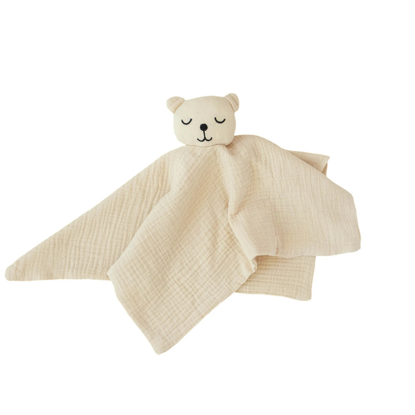 100% Muslin Cotton Comfort Blanket (Lovey) – Light Sand, Ivory & Sage Snuggle Buds