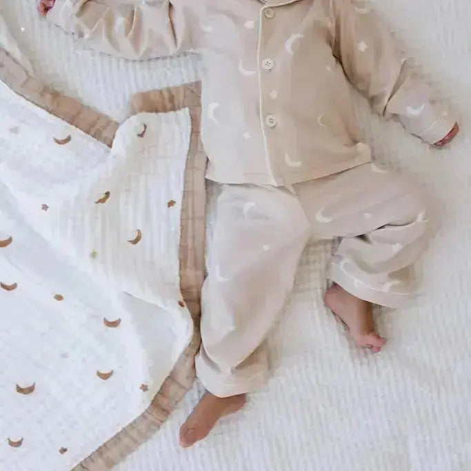 Cotton Stretch Pajamas – Moonlit Dreams Night Sky Print for Toddlers & Kids (12M–4Y) Snuggle Buds