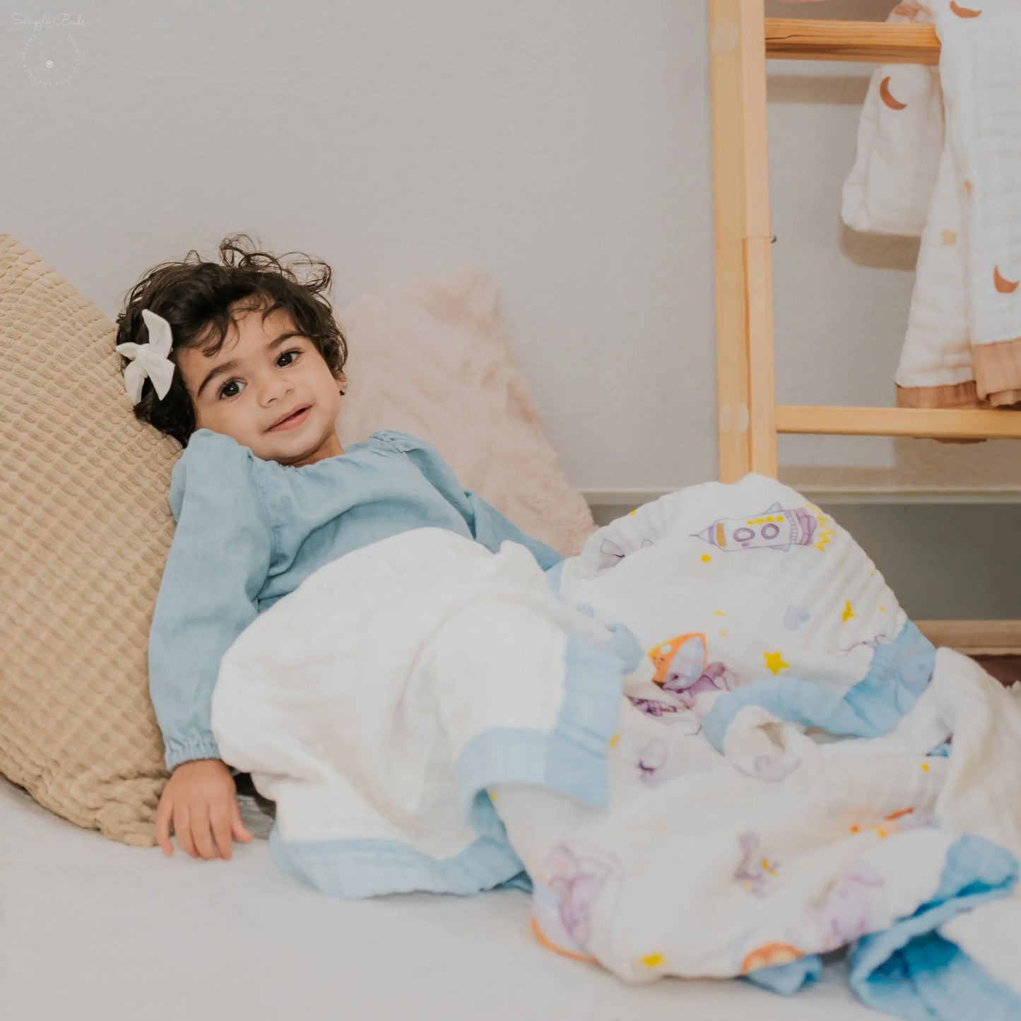 Hoppy Cosmic Adventures Muslin Baby Blanket ๐๐ My Store