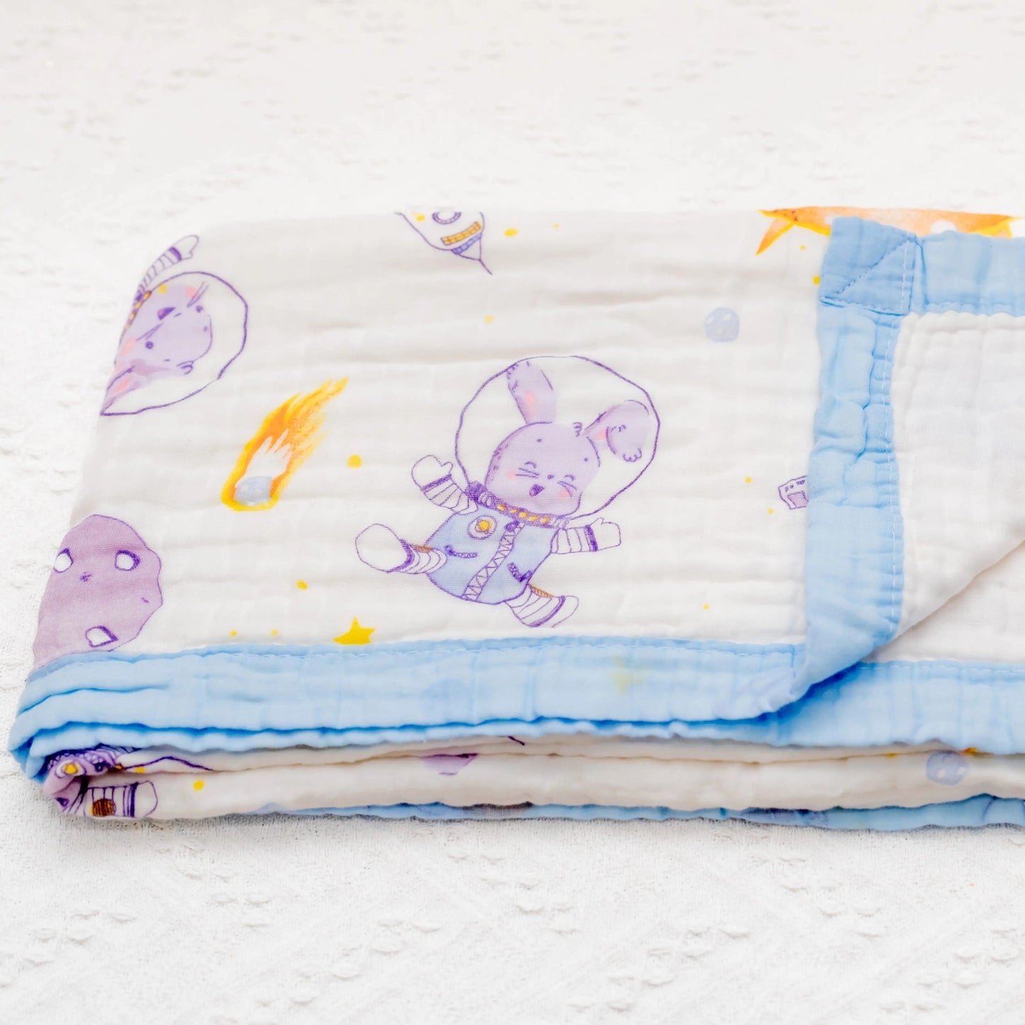 Hoppy Cosmic Adventures Muslin Baby Blanket ๐๐ My Store
