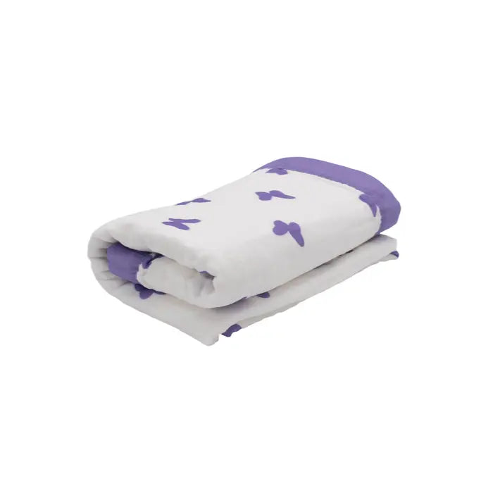 Lilac Flutter – 100% Muslin Cotton Baby Blanket Quilt for Newborns & Toddlers Snuggle Buds