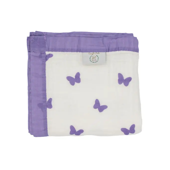Lilac Flutter – 100% Muslin Cotton Baby Blanket Quilt for Newborns & Toddlers Snuggle Buds