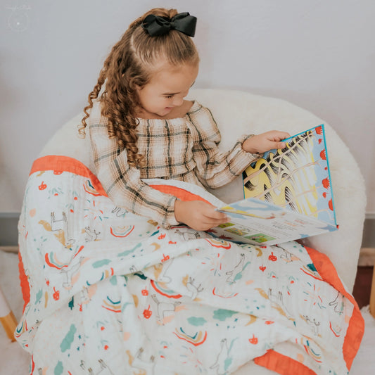 Rainbow & Unicorn Wishes Muslin Baby Blanket – RedTrim 🌈 My Store