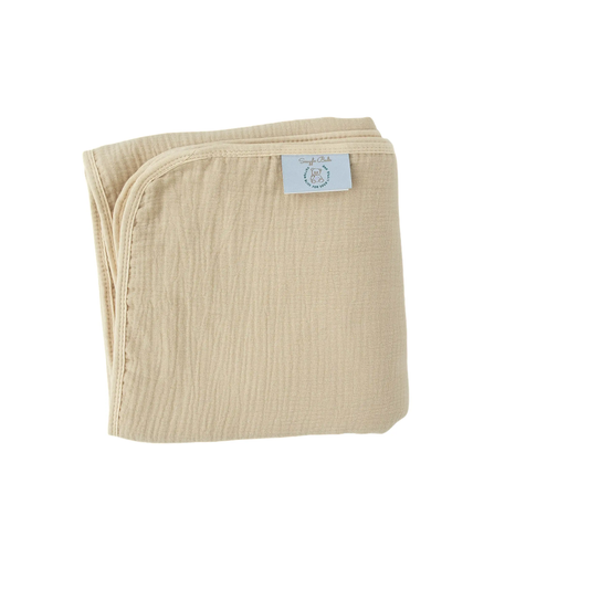100% Muslin Cotton Blanket – Light Beige Solid (Available in Two Sizes) Snuggle Buds