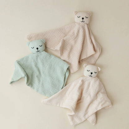100% Muslin Cotton Comfort Blanket (Lovey) – Light Sand, Ivory & Sage  Snuggle Buds