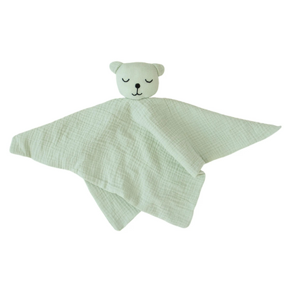 100% Muslin Cotton Comfort Blanket (Lovey) – Light Sand, Ivory & Sage  Snuggle Buds
