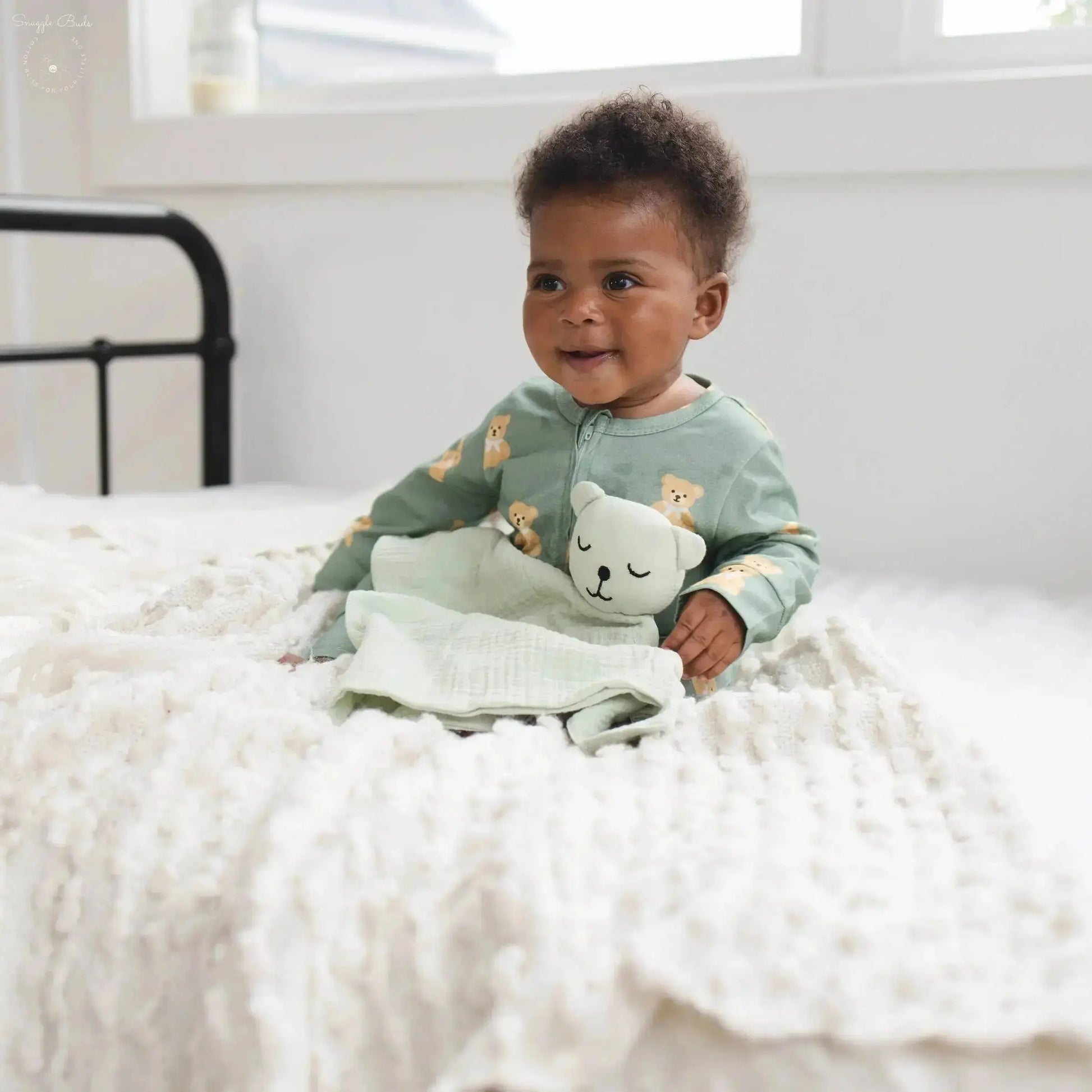 100% Muslin Cotton Comfort Blanket (Lovey) – Light Sand, Ivory & Sage  Snuggle Buds
