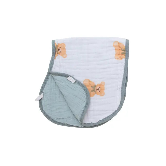 Bear Hug 3-Pack Muslin Bib & Burp Cloth Set Snuggle Buds