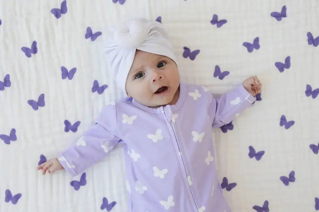NEW - Lilac Flutter – 100% Muslin Cotton Baby Blanket Quilt for Newborns & Toddlers  Snuggle Buds