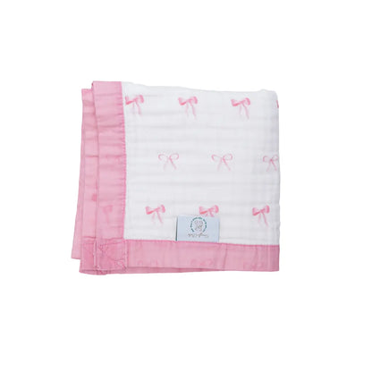Cotton Muslin Baby Quilt - Pretty in Bows My Store