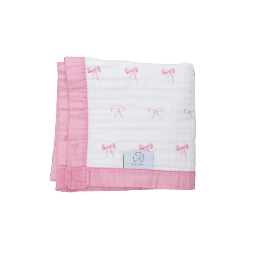 Cotton Muslin Baby Quilt - Pretty in Bows My Store