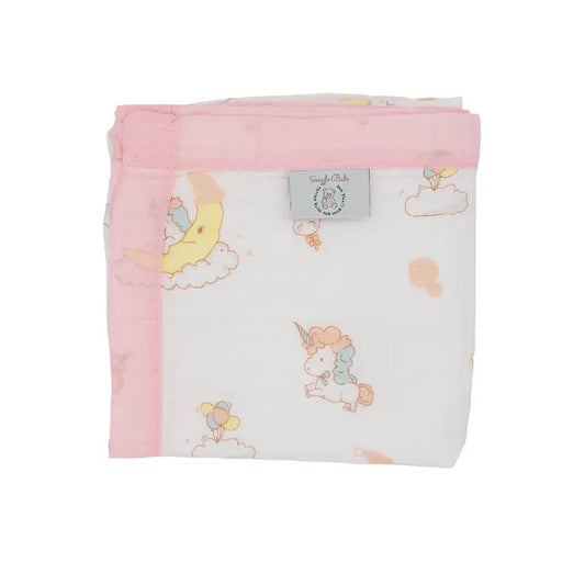 Cotton Muslin Baby Quilt - Unicorn Love My Store