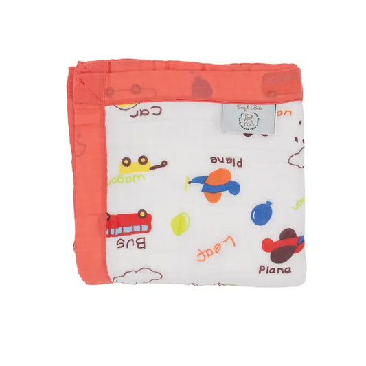 Cotton Muslin Baby Quilt - Vroom Vroom My Store