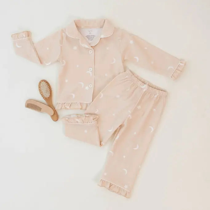 Cotton Stretch Pajamas – Moonlit Dreams Night Sky Print for Toddlers & Kids (12M–4Y)  Snuggle Buds
