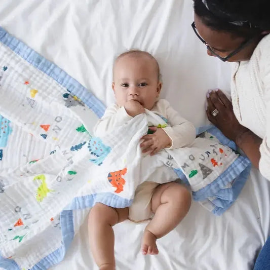 Dinosaur Dreams Muslin Baby Blanket 🦕✨ My Store