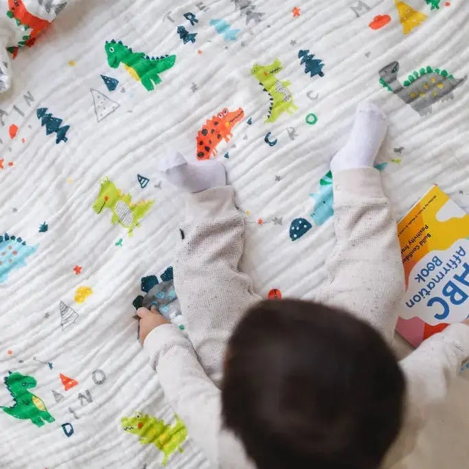 Dinosaur Dreams Muslin Baby Blanket 🦕✨ My Store