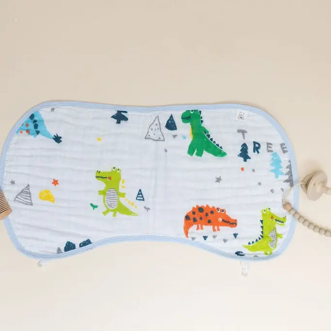 Dino Dreams 3-Pack Muslin Bib & Burp Cloth Set Snuggle Buds