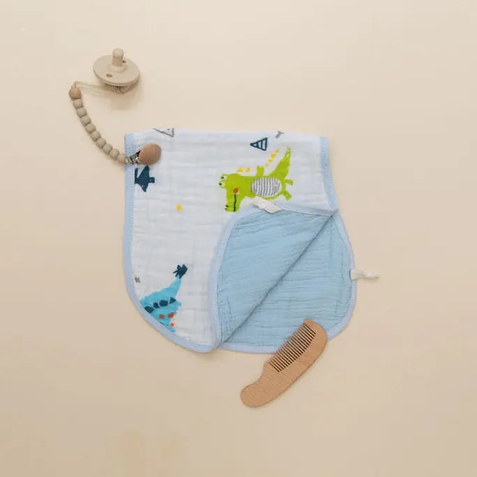 Dino Dreams 3-Pack Muslin Bib & Burp Cloth Set Snuggle Buds