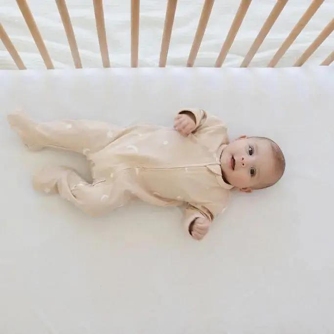 Moonlit Dreams Zipped Onesie (0–12 Months) – 100% Cotton Muslin Baby Sleepwear  Snuggle Buds