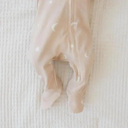 Moonlit Dreams Zipped Onesie (0–12 Months) – 100% Cotton Muslin Baby Sleepwear  Snuggle Buds