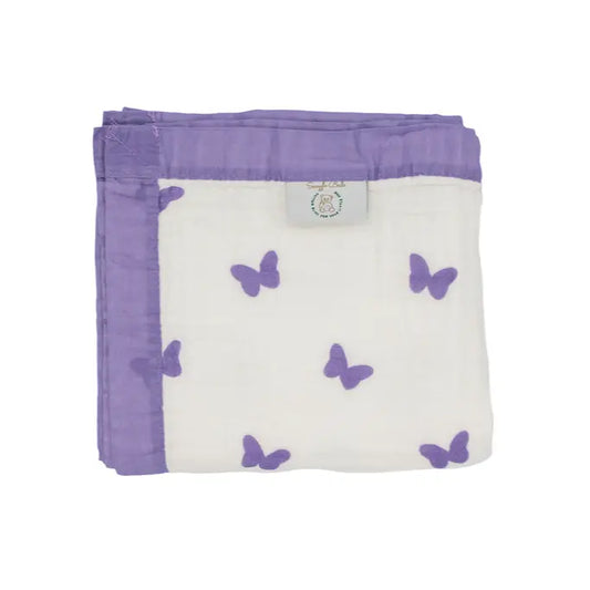 Lilac Flutter – 100% Muslin Cotton Baby Blanket Quilt for Newborns & Toddlers  Snuggle Buds