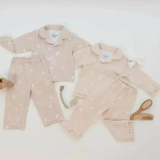 Cotton Stretch Pajamas – Moonlit Dreams Night Sky Print for Toddlers & Kids (12M–4Y)  Snuggle Buds