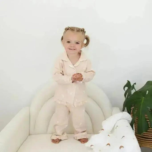 Cotton Stretch Pajamas – Moonlit Dreams Night Sky Print for Toddlers & Kids (12M–4Y)  Snuggle Buds