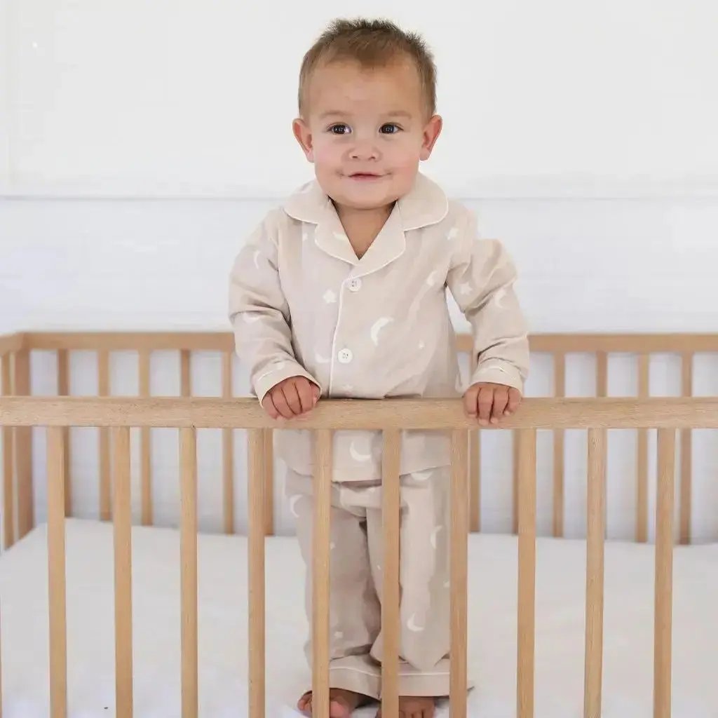 Cotton Stretch Pajamas – Moonlit Dreams Night Sky Print for Toddlers & Kids (12M–4Y)  Snuggle Buds