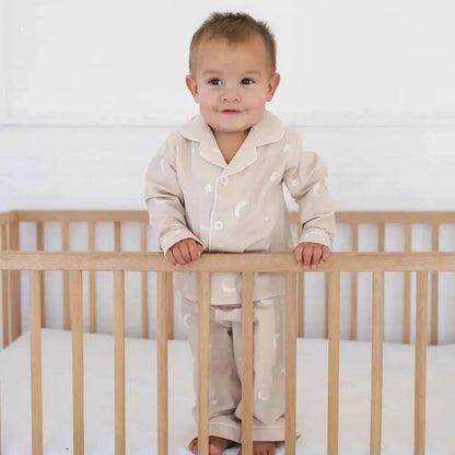 Cotton Stretch Pajamas – Moonlit Dreams Night Sky Print for Toddlers & Kids (12M–4Y)  Snuggle Buds