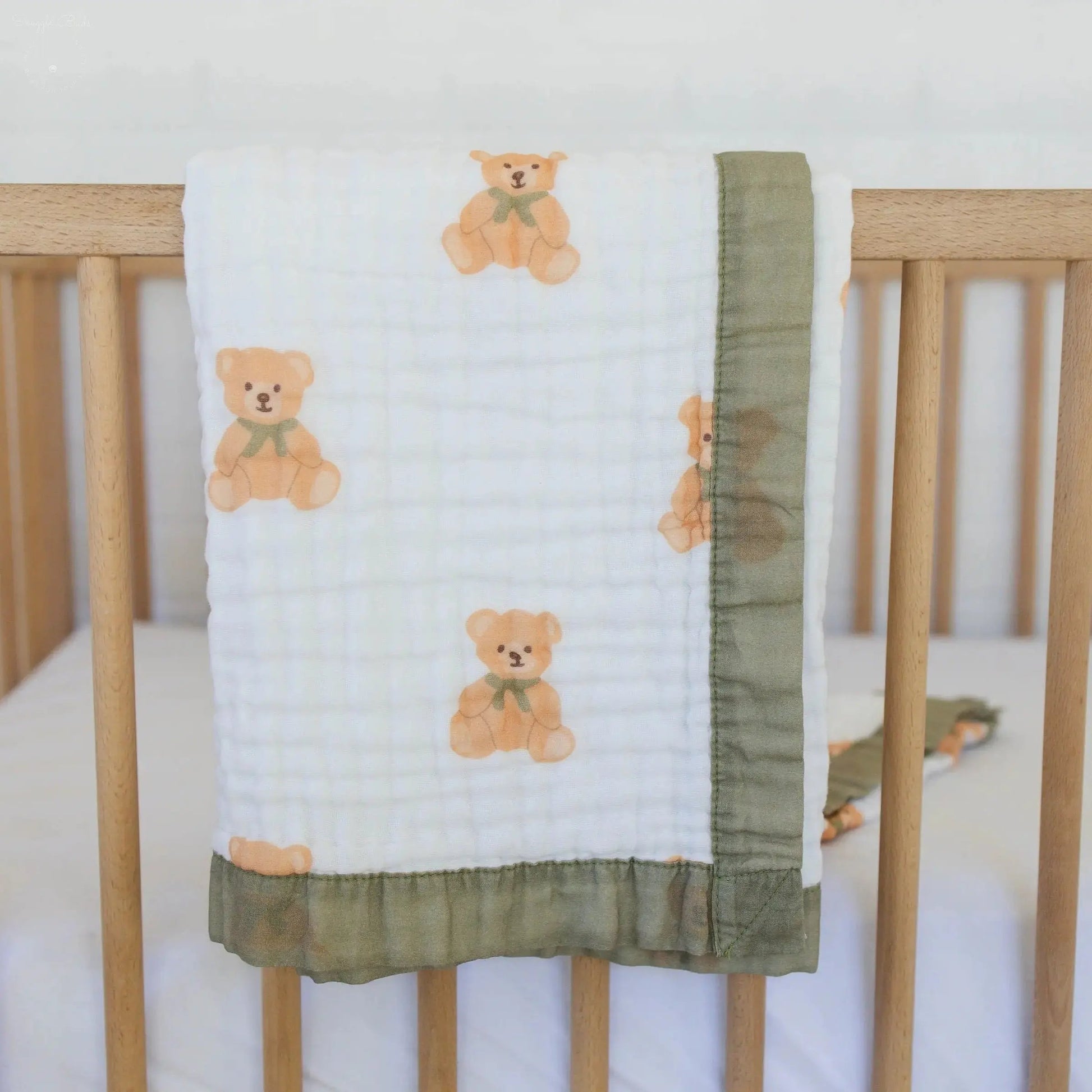 100% Muslin Cotton Baby Blanket – Teddy Bear Snuggle Print for Newborns & Toddlers My Store