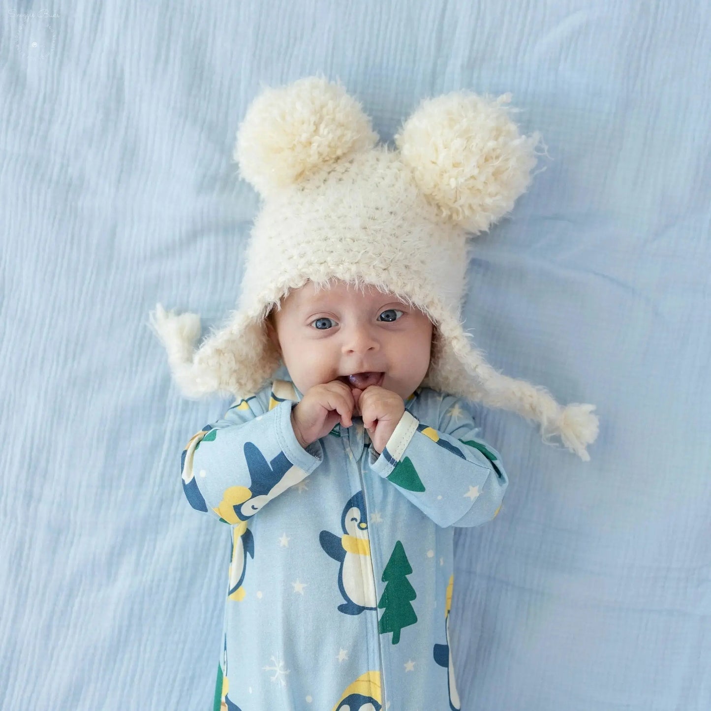 Winter Waddle Zipped Onesie (0–12 Months) – Limited Edition 100% Cotton Muslin Baby Sleepwear  Snuggle Buds