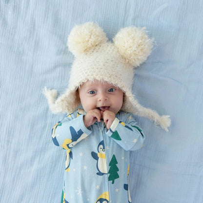 Winter Waddle Zipped Onesie (0–12 Months) – Limited Edition 100% Cotton Muslin Baby Sleepwear  Snuggle Buds