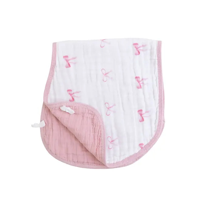 Pretty in Bows 3-Pack Muslin Bib & Burp Cloth Set  Snuggle Buds