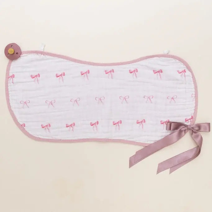 Pretty in Bows 3-Pack Muslin Bib & Burp Cloth Set  Snuggle Buds