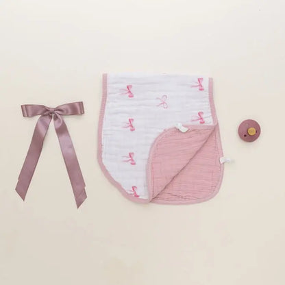 Pretty in Bows 3-Pack Muslin Bib & Burp Cloth Set  Snuggle Buds