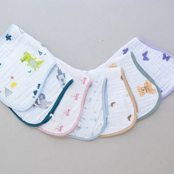 Pretty in Bows 3-Pack Muslin Bib & Burp Cloth Set  Snuggle Buds