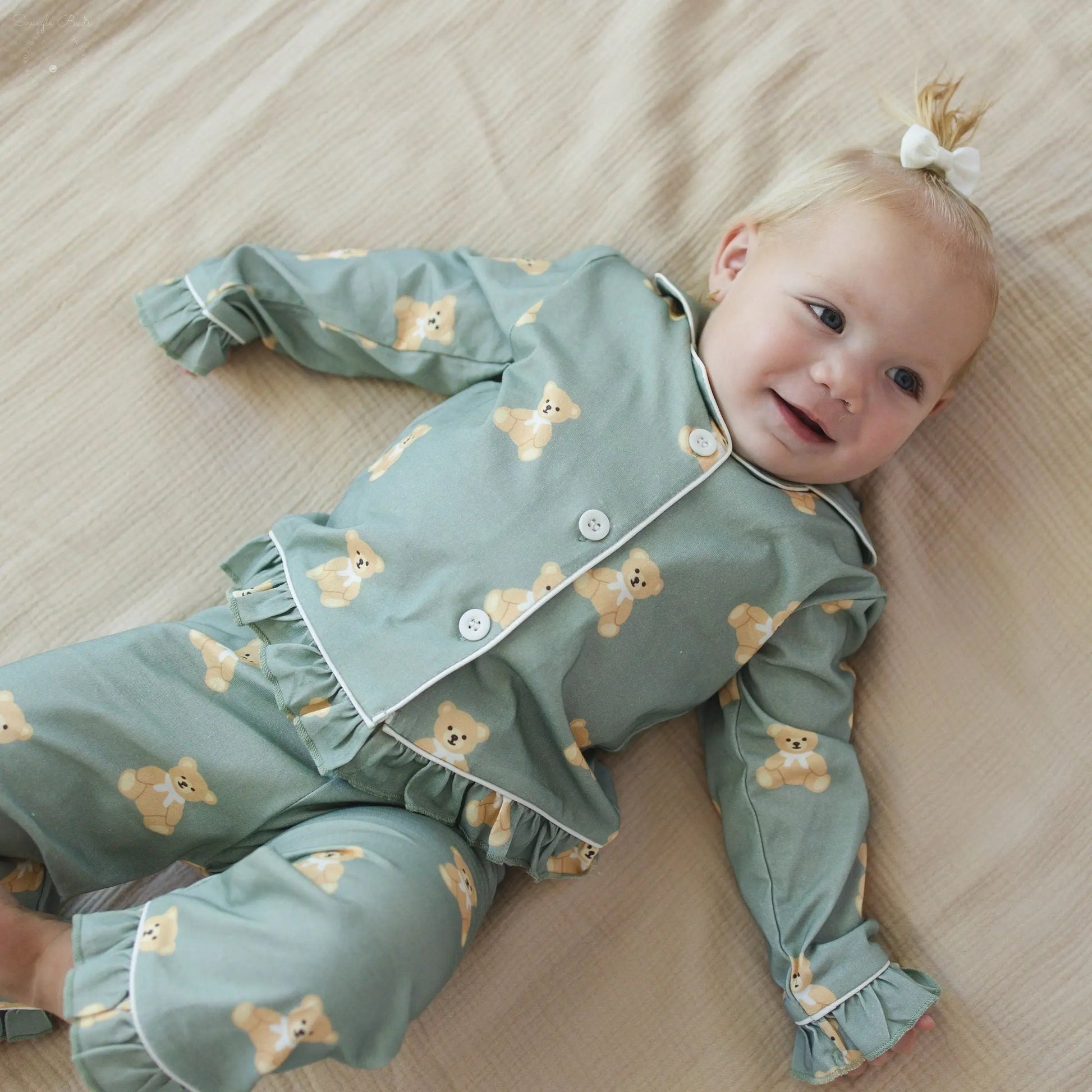 Teddy Bear Print - Cotton Pajamas for Toddlers & Kids (12M–4Y) Snuggle Buds