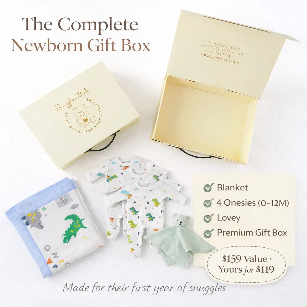 The Complete Newborn Gift Box – Dino Dreams Snuggle Buds