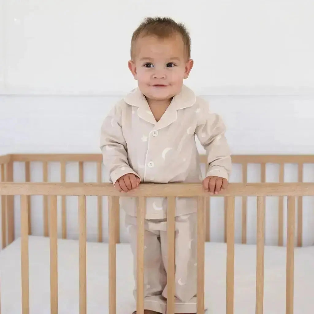 Cotton Stretch Pajamas – Moonlit Dreams Night Sky Print for Toddlers & Kids (12M–4Y)  Snuggle Buds