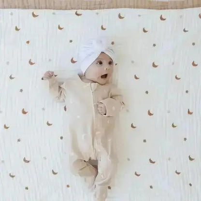 Moonlit Dreams Zipped Onesie (0–12 Months) – 100% Cotton Muslin Baby Sleepwear  Snuggle Buds