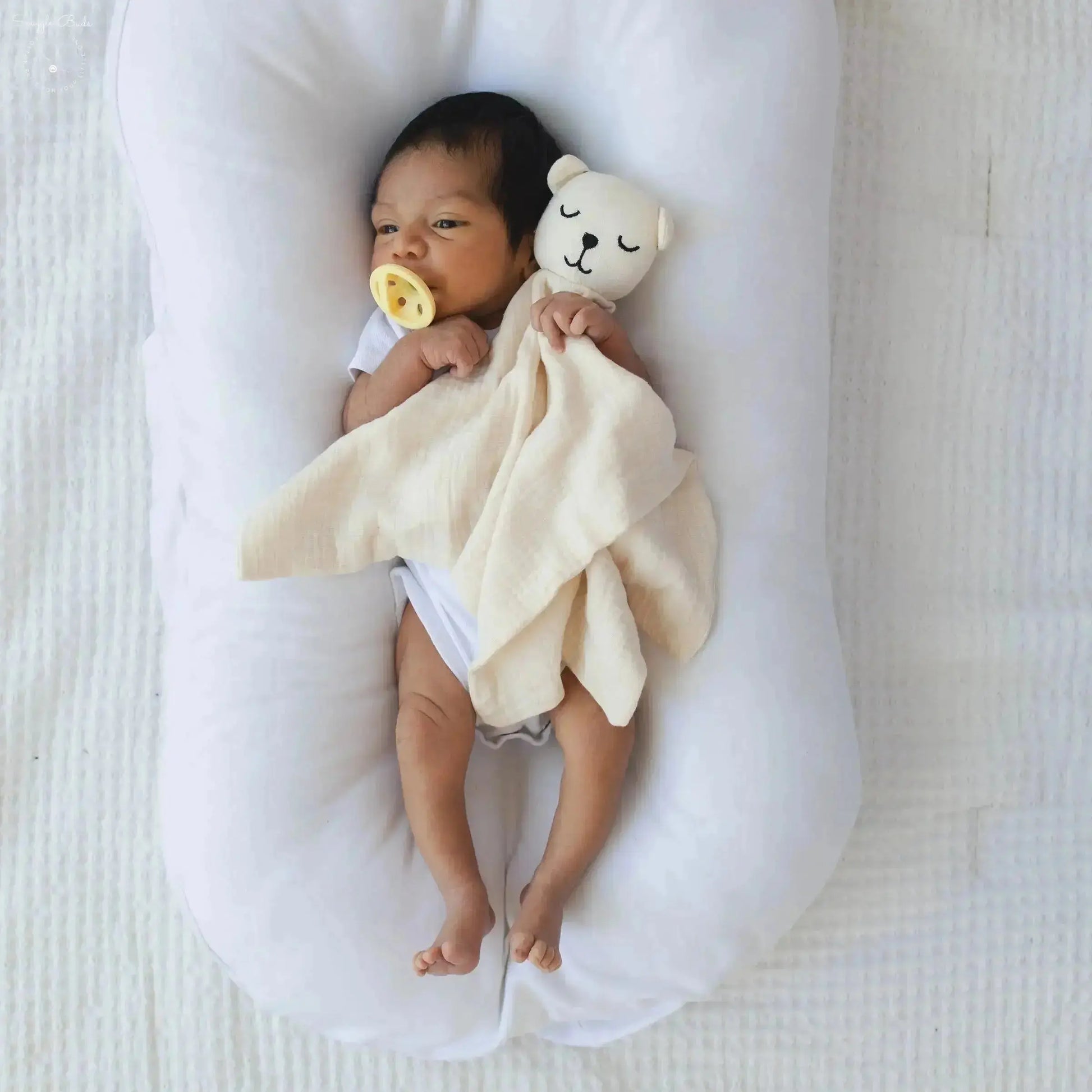 100% Muslin Cotton Comfort Blanket (Lovey) – Light Sand, Ivory & Sage  Snuggle Buds
