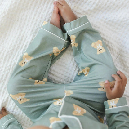 Teddy Bear Print - Cotton Pajamas for Toddlers & Kids (12M–4Y) Snuggle Buds