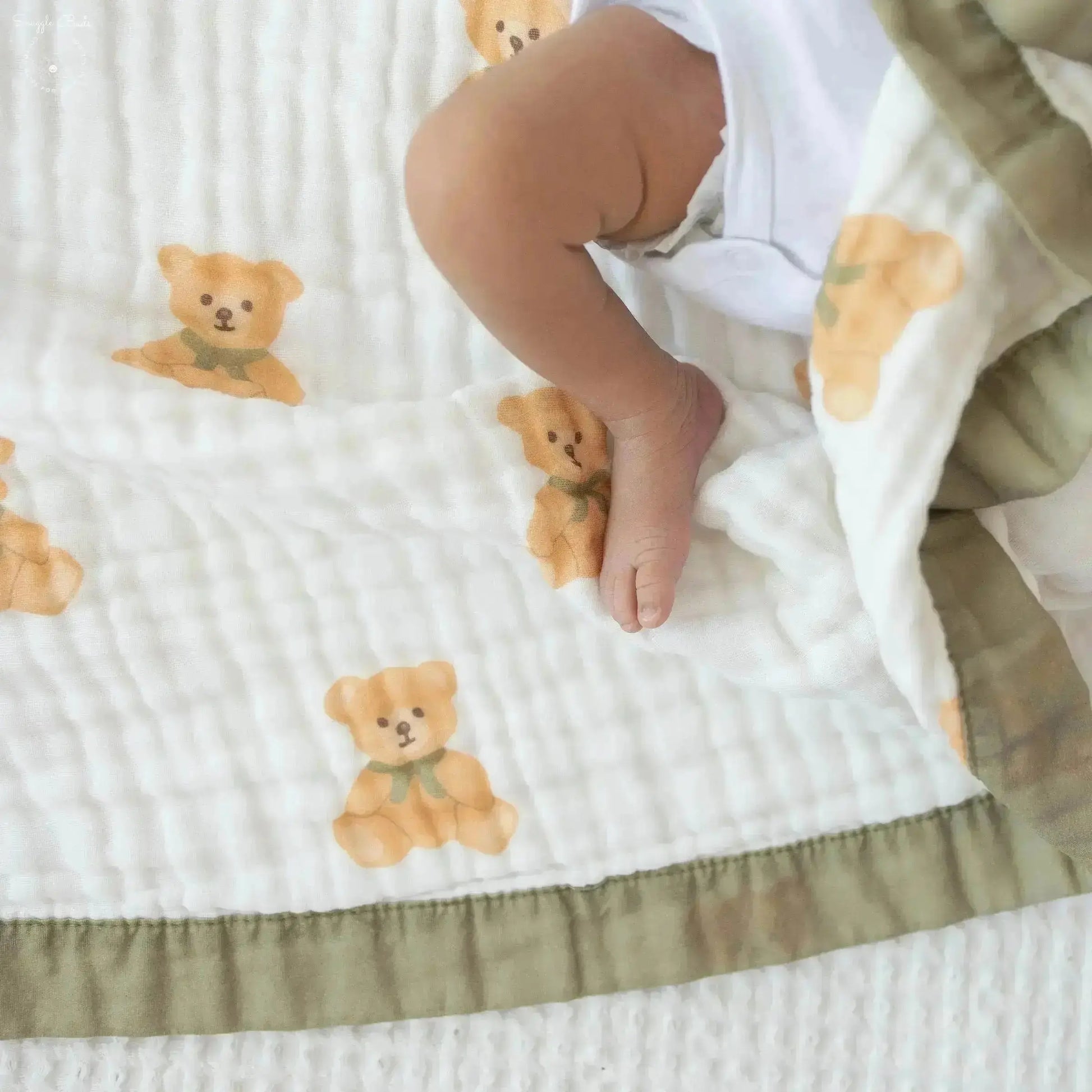 100% Muslin Cotton Baby Blanket – Teddy Bear Snuggle Print for Newborns & Toddlers My Store