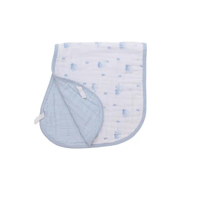 Tiny Trunks 3-Pack Muslin Bib & Burp Cloth Set Snuggle Buds
