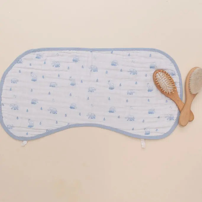 Tiny Trunks 3-Pack Muslin Bib & Burp Cloth Set Snuggle Buds