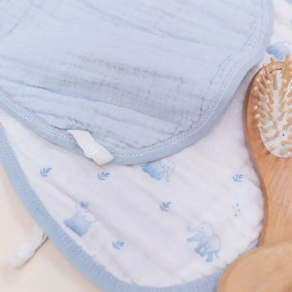 Tiny Trunks 3-Pack Muslin Bib & Burp Cloth Set Snuggle Buds