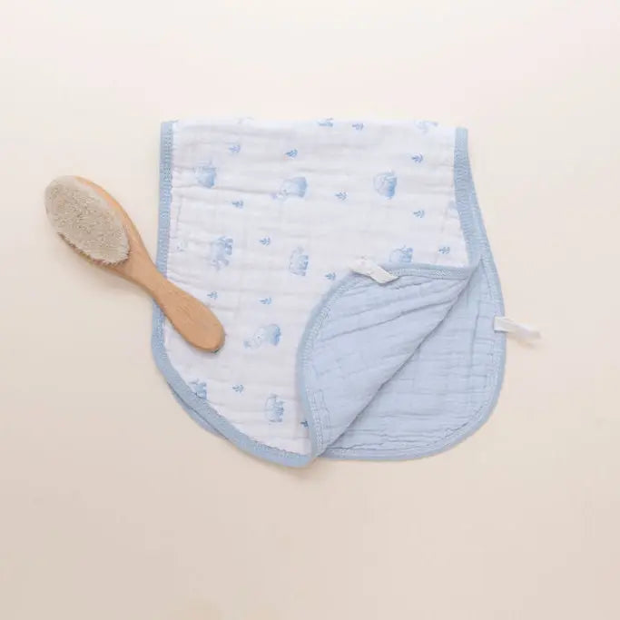 Tiny Trunks 3-Pack Muslin Bib & Burp Cloth Set Snuggle Buds