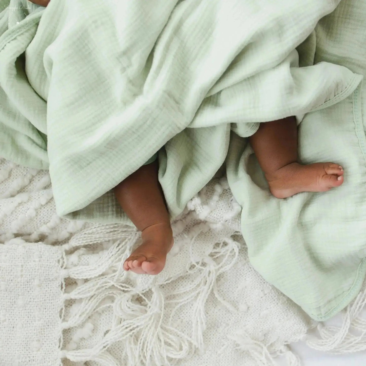 100% Muslin Cotton Blanket – Sage Green Solid (Available in Two Sizes)  Snuggle Buds