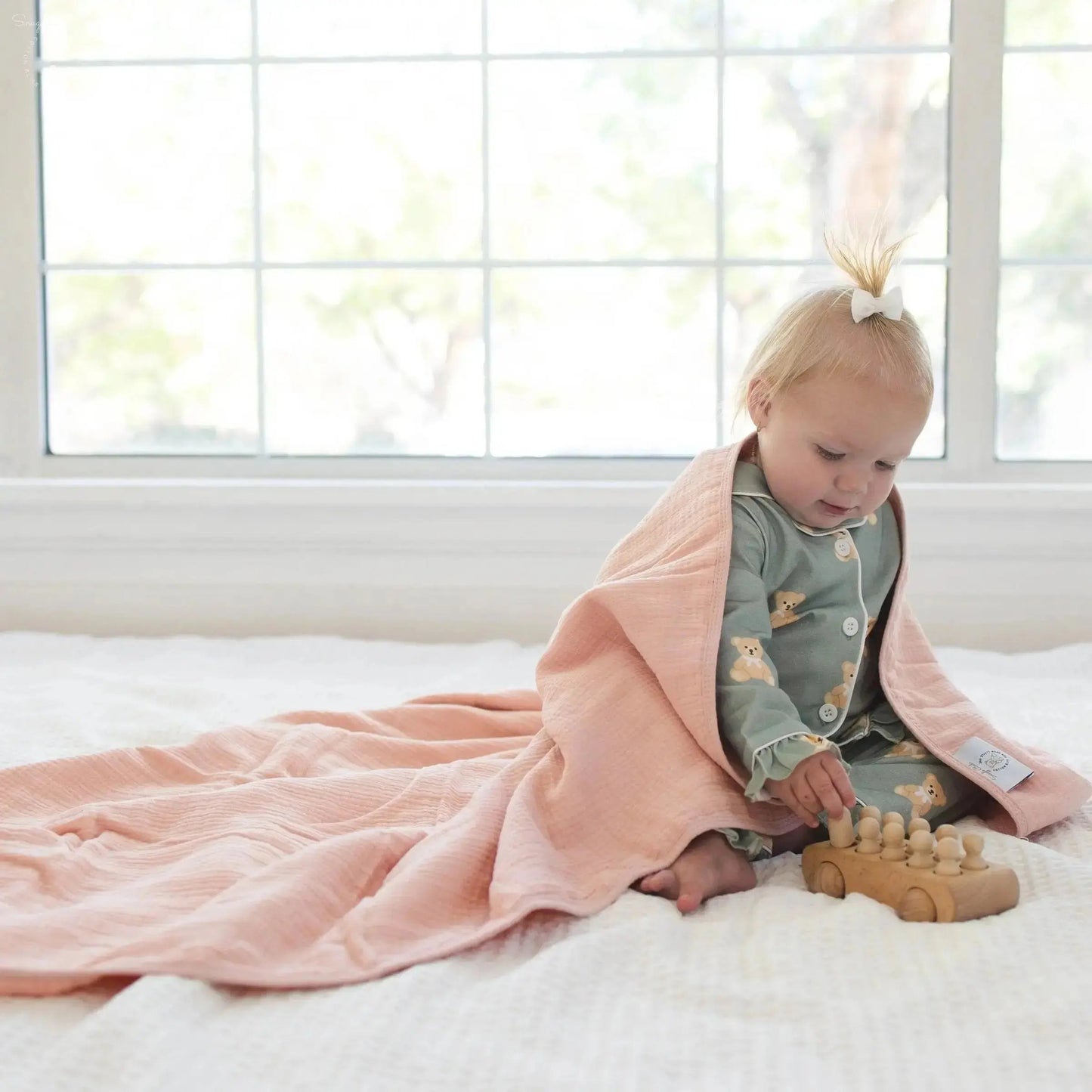 100% Muslin Cotton Blanket – Coral Pink Solid (Available in Two Sizes) Snuggle Buds